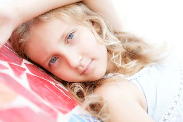 Portrait of a pretty child girl blonde — Stock Photo, Image