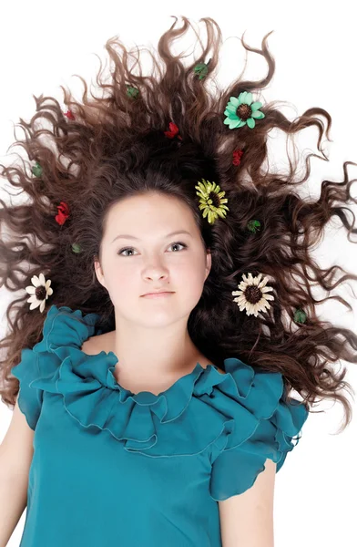 Glamorous cute curly girl — Stock Photo, Image