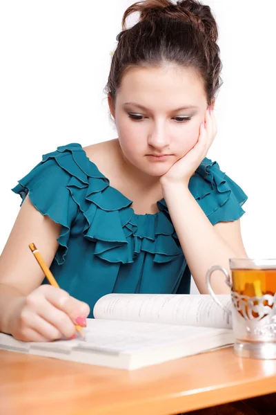 Portrait of a pretty student studying Stock Image