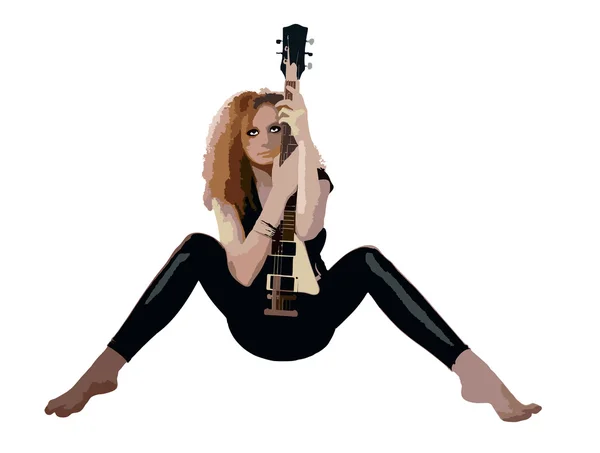 Dziewczyna z gitara — Wektor stockowy