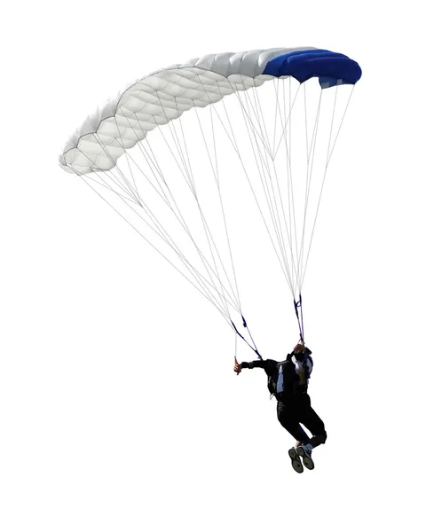 Parachutist geïsoleerd — Stockfoto