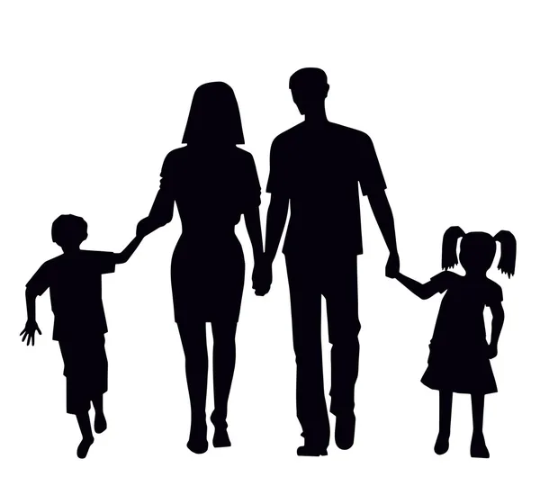 Family for a walk in the collection Royalty Free Stock Illustrations