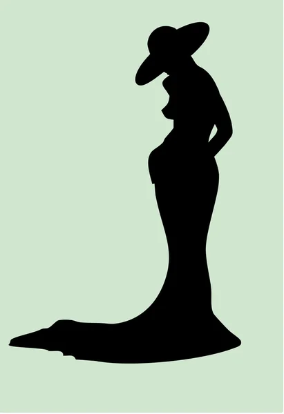 Silhouette einer schönen Frau in Form — Stockvektor