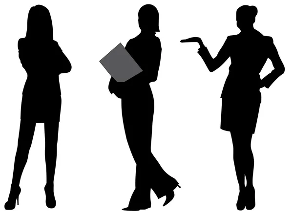 Vektor siluet wanita bisnis - Stok Vektor