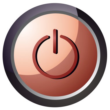 vektör güç düğmesini kırmızı renk