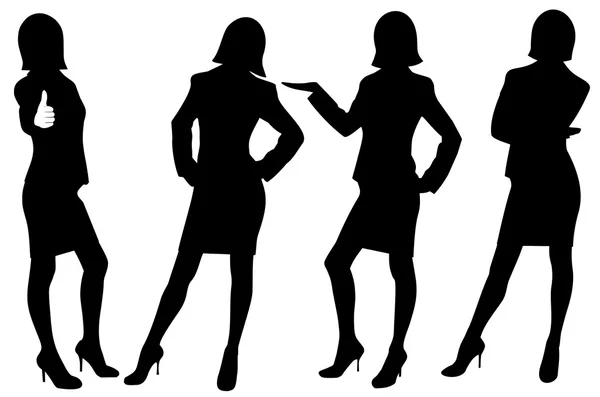 Vektor-Silhouette von Business-Ladys — Stockvektor
