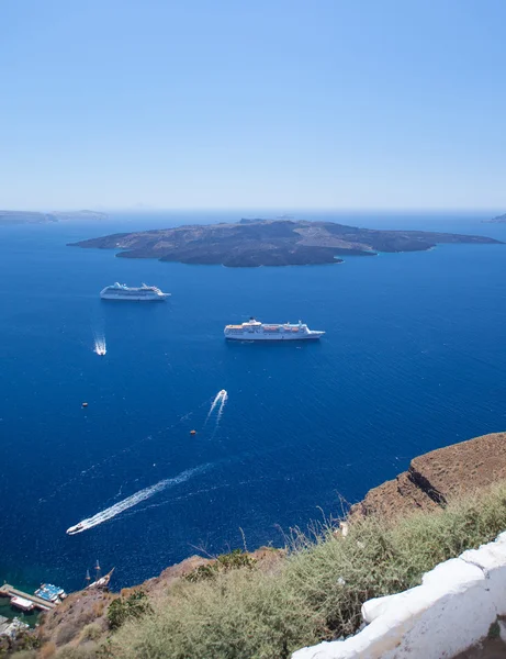 Santorini Adaları kıyılarındaki views — Stok fotoğraf