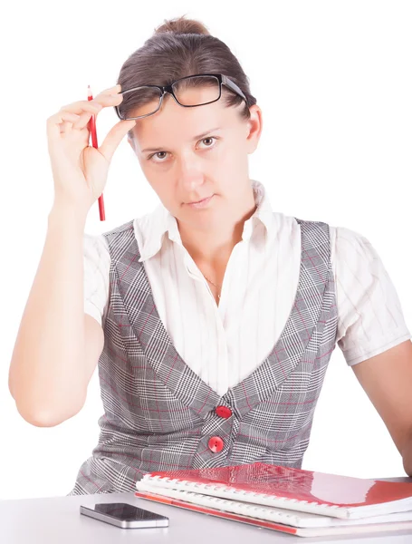 Hübsche Geschäftsfrau mit Dokumenten — Stockfoto