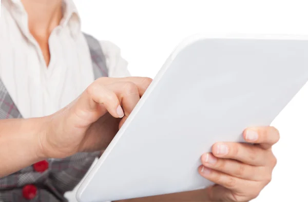 White tablet in the hands — Stock Photo, Image