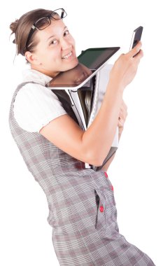 güzel bir iş kadını izole