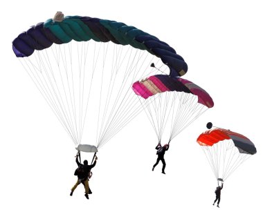 Paratroopers on an isolated clipart