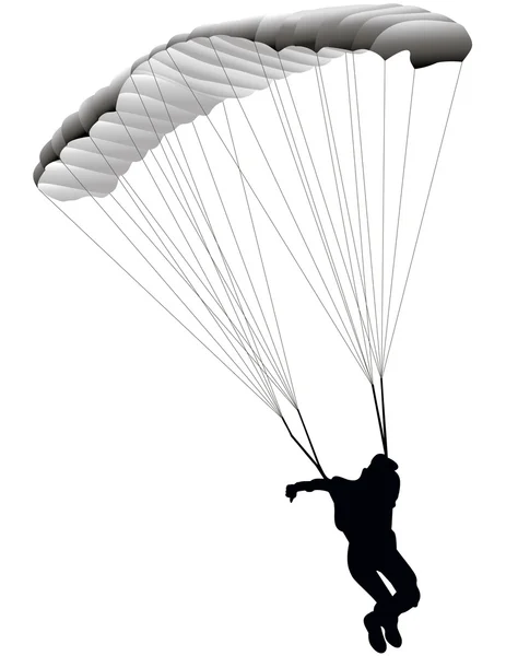 Vector ilustración salto paracaidista — Vector de stock