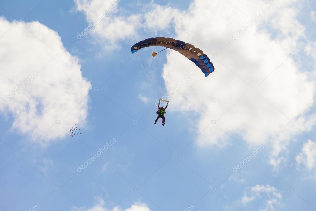 paratroopers floating