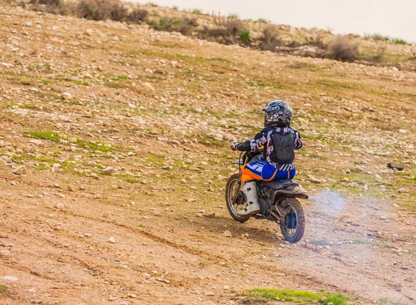 Boy on a motorcycle — Stock Photo, Image