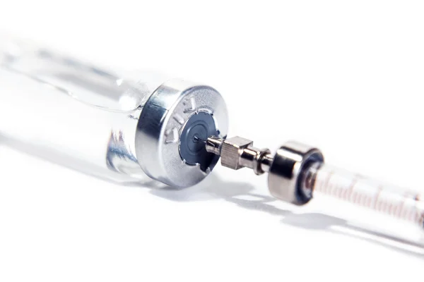 Syringe with drugs closeup — Stock Photo, Image