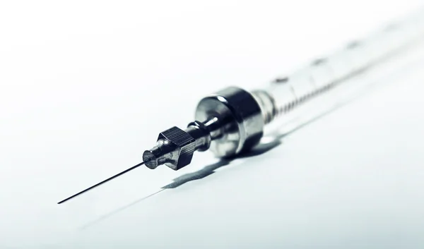 Syringe and needle closeup — Stock Photo, Image