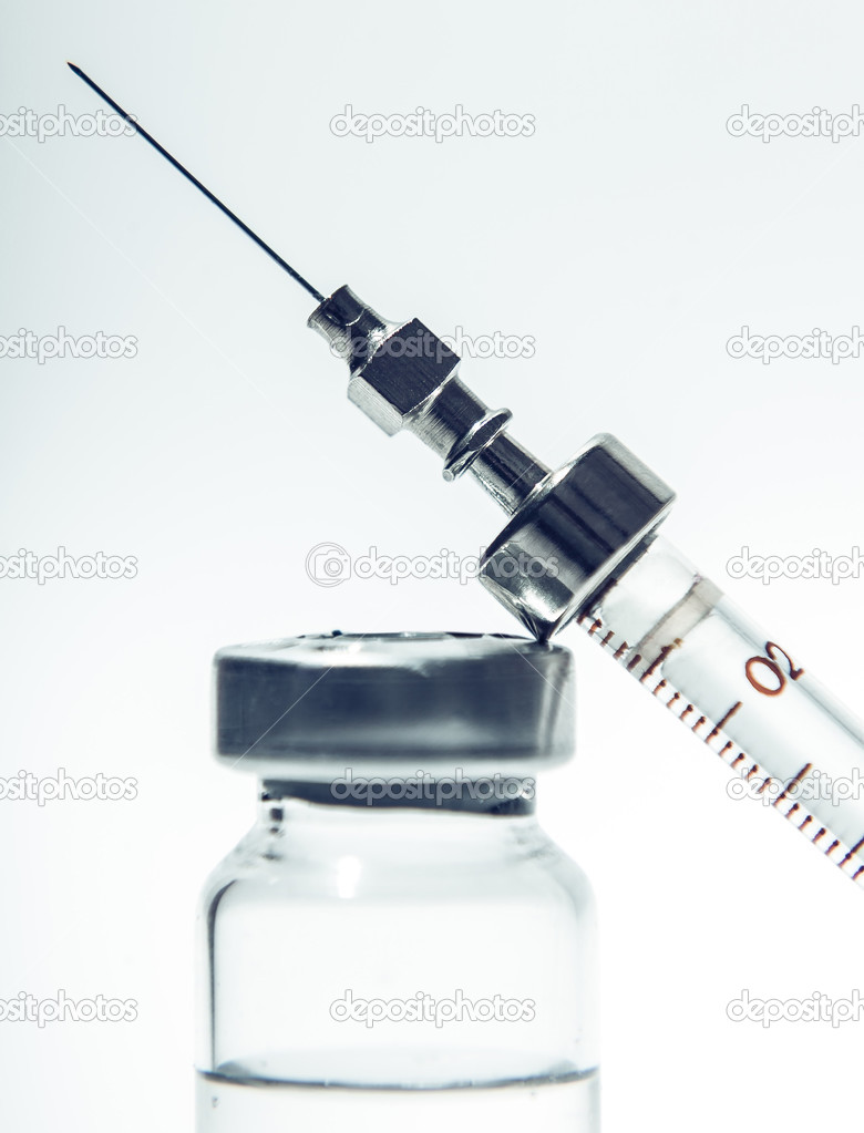 injection syringe closeup