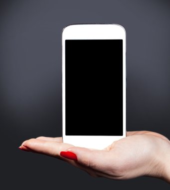 bir el beyaz smartphone