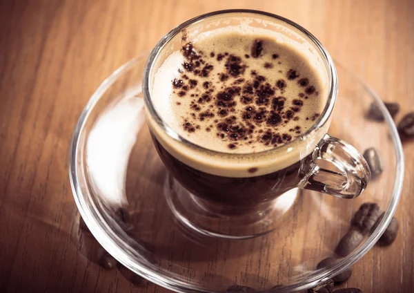 Glas kaffekopp crema — Stockfoto