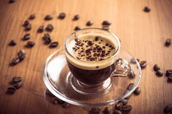 Γυαλί crema φλιτζάνι καφέ — Φωτογραφία Αρχείου