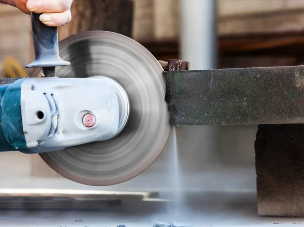 Cutting hard stone grinder — Stock Photo, Image