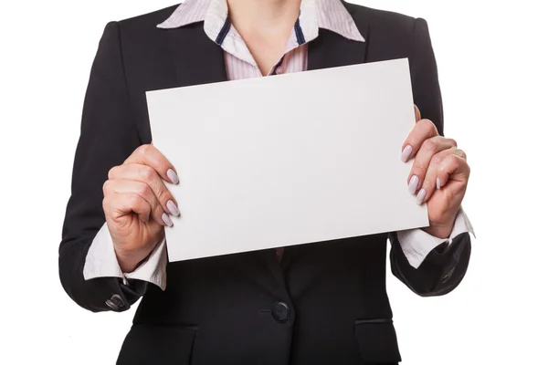 Businesswoman showing blank — Stock Photo, Image