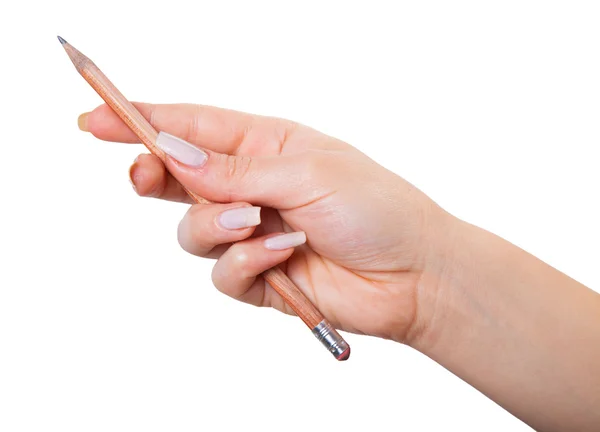 Female hand with pencil — Stock Photo, Image