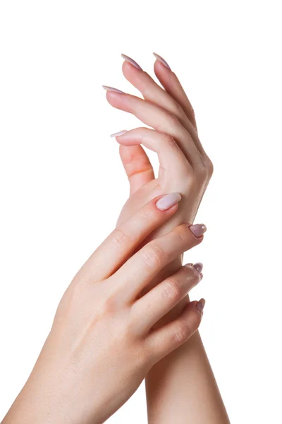 Mãos femininas isoladas — Fotografia de Stock