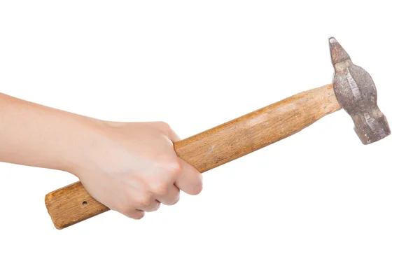 Hammer with a wooden handle — Stock Photo, Image