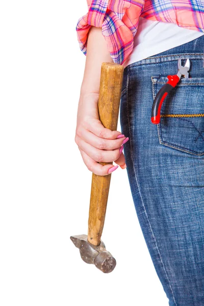 Worker with hammer in hand — Stock Photo, Image