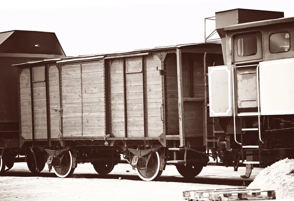 Retro régi vasúti vagonok — Stock Fotó