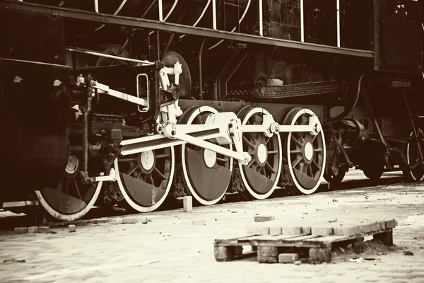 レトロ古い列車の車輪 — ストック写真