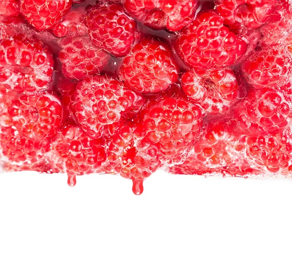 Raspberry SAP druipend van de frambozen — Stockfoto