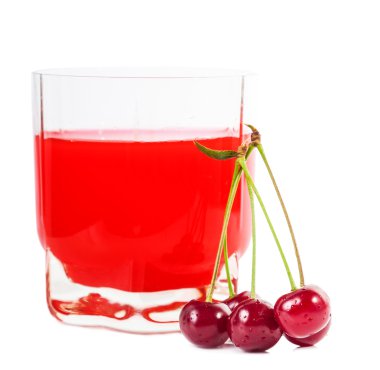 kiraz ve vişne suyu bir bardak 