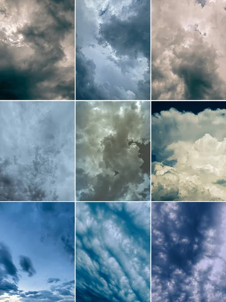 Set Paesaggio Cielo Tempestoso Con Nuvole — Foto Stock