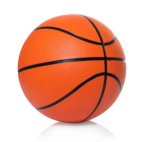 Ballon Basket Gros Plan Sur Fond Blanc Isolé — Photo