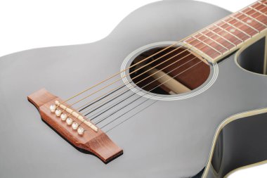 müzik aleti, gitar beyaz arkaplanda yakın plan