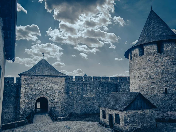 Vista Antica Fortezza Pietra Con Torre — Foto Stock