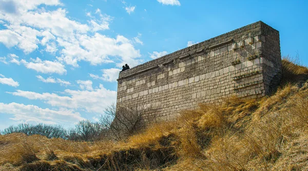 Widok Starożytnej Kamiennej Twierdzy Stary Mur — Zdjęcie stockowe