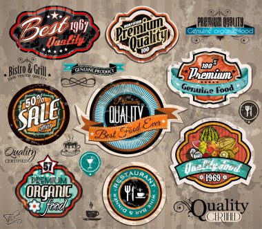 Set of Premium Quality Vintage Labels clipart