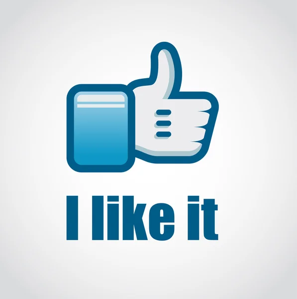 Bouton main "like it" des réseaux sociaux — Image vectorielle