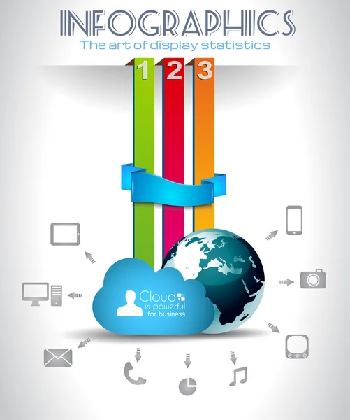 Cloud computing-infographic concept achtergrond — Stockvector