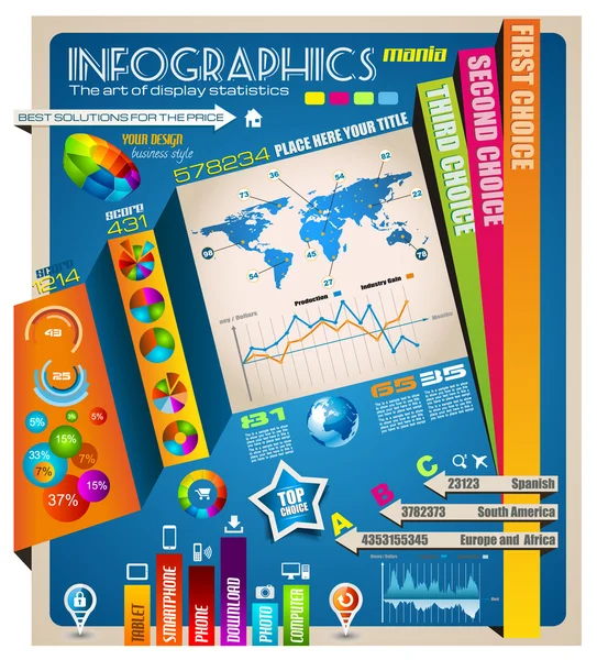 Infographic prvky - sada ikon pro statistiky — Stockový vektor