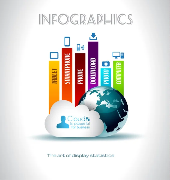 Concept d'informatique en nuage Contexte — Image vectorielle