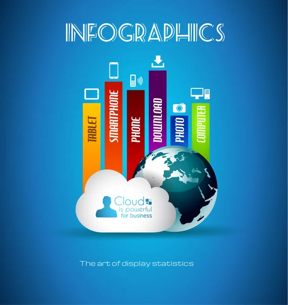 Fondo del concepto de computación en nube — Vector de stock