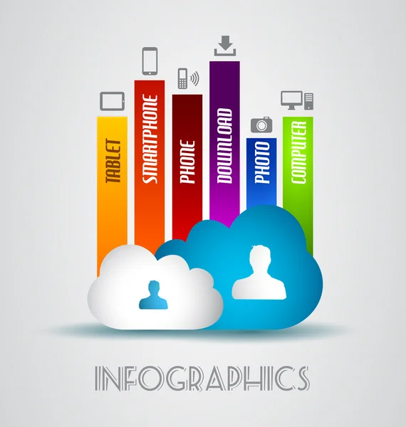 Fondo del concepto de computación en nube — Archivo Imágenes Vectoriales