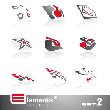 soyut 3d elemanları - set 2