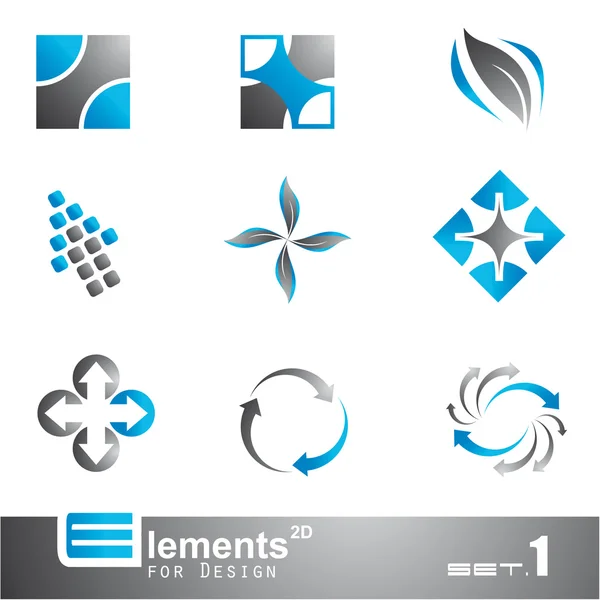 Abstract 2D Elements - Set 1 — Stockvector