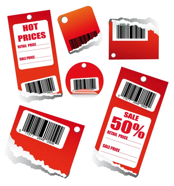 Sales Tag with Barcode — Stock Vector