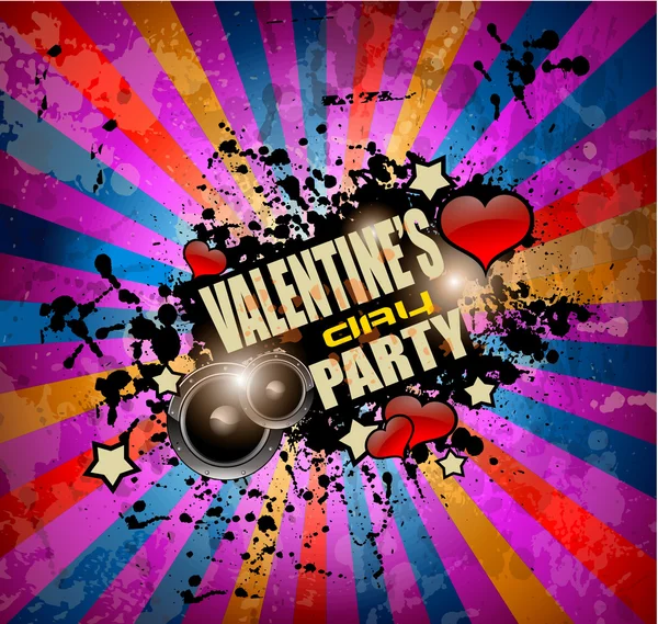 Valentýn party flyer pozadí — Stockový vektor